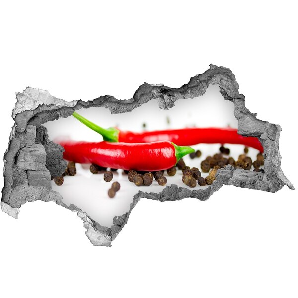 Sticker trou dans le mur Épices piquantes dans la cuisine