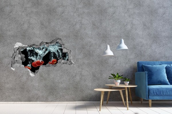 Autocollant mural trou Explosion de fruits dans l'eau