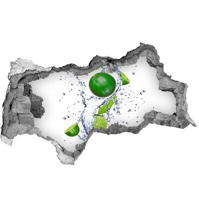 Sticker mural effet trou 3d Eau rafraîchissante au citron vert