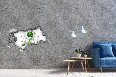 Sticker mural effet trou 3d Eau rafraîchissante au citron vert