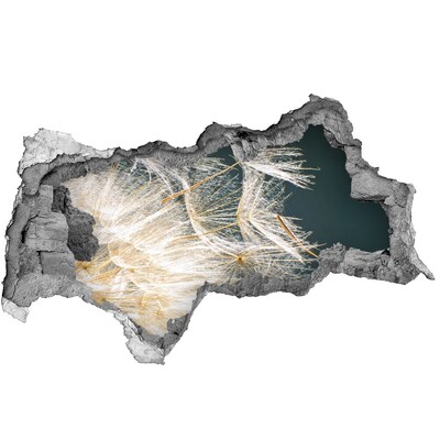 Sticker mural effet trou 3d Un paysage floral derrière le trou