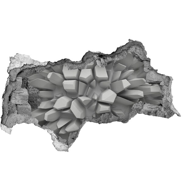 Sticker mural effet trou 3d Mur de cristal brisé