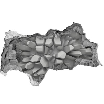 Sticker mural effet trou 3d Mur de cristal brisé