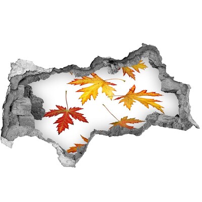 Autocollant mural trou Paysage d'automne avec des feuilles