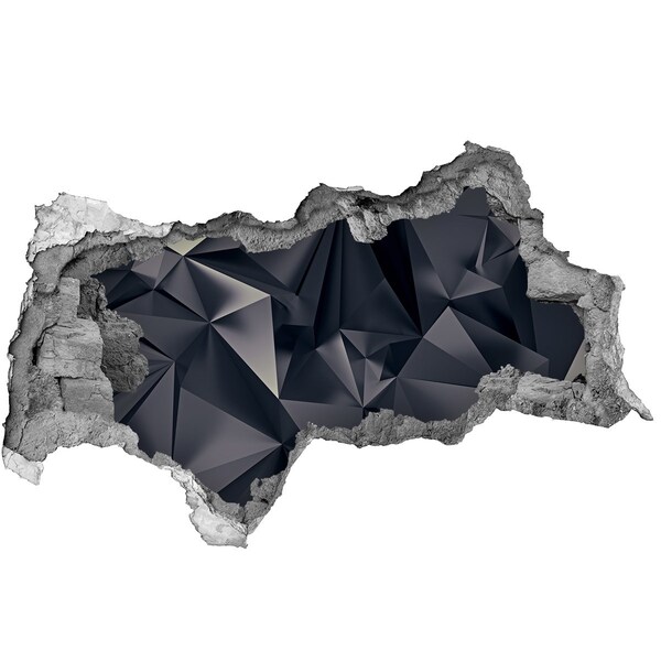 Sticker trou dans le mur Noir, profondeur géométrique