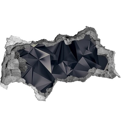 Sticker trou dans le mur Noir, profondeur géométrique