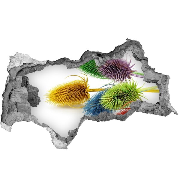 Autocollant mural trou Explosion florale dans le béton