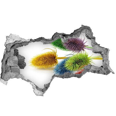 Autocollant mural trou Explosion florale dans le béton