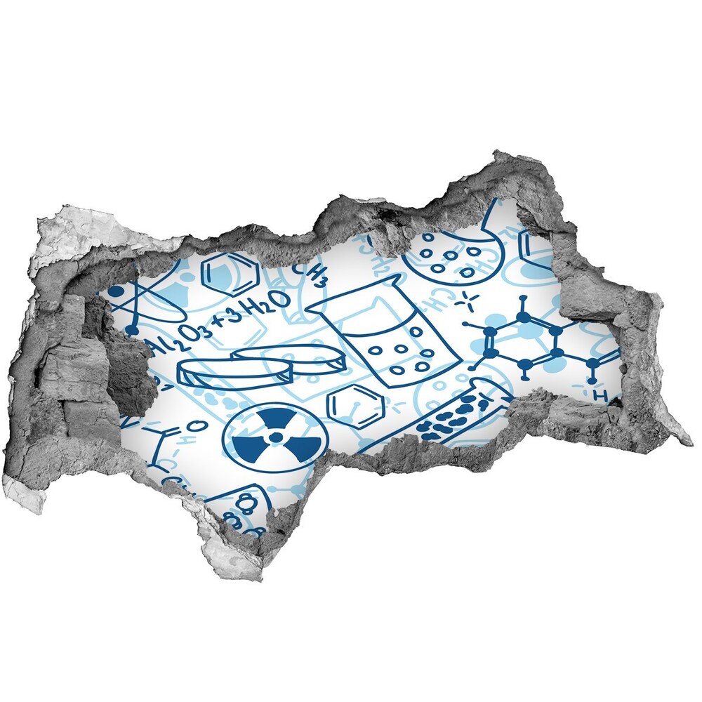 Sticker mural effet trou 3d Arrière-plan de chimie béton