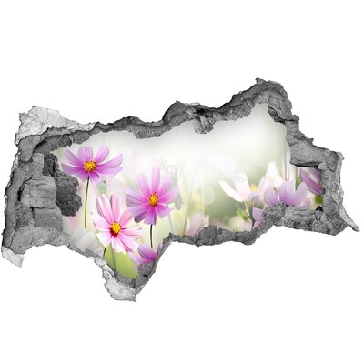 Autocollant à effet 3d trou Un paradis fleuri derrière le mur