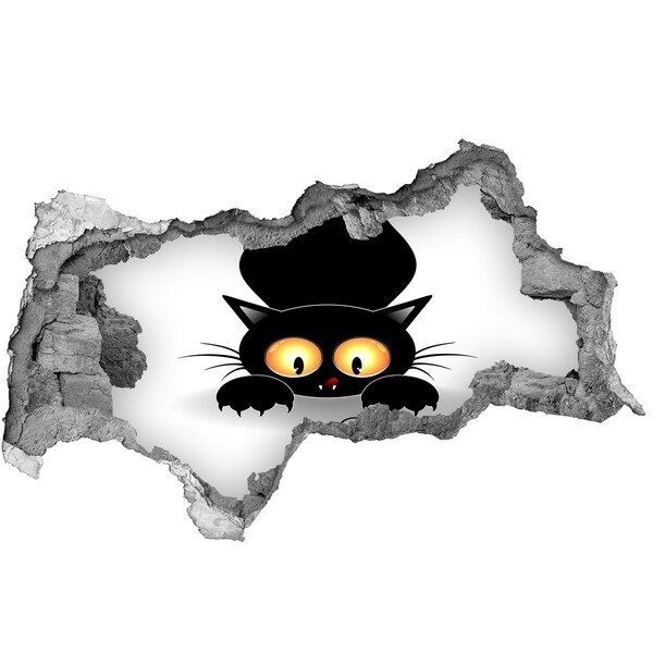 Autocollant à effet 3d trou Chat et souris dans le trou