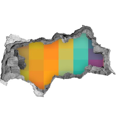 Sticker mural effet trou 3d trou coloré dans le mur