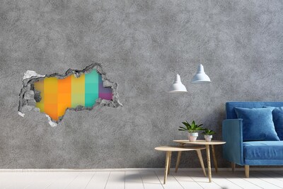 Sticker mural effet trou 3d trou coloré dans le mur