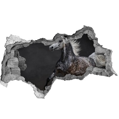 Autocollant à effet 3d trou Cheval sauvage en fuite