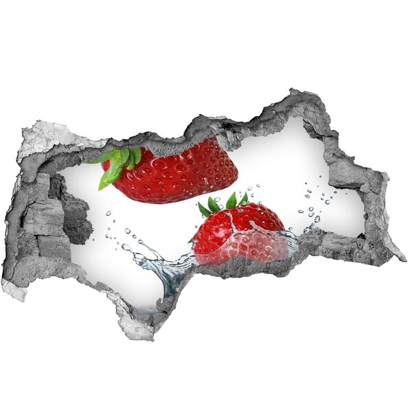 Autocollant à effet 3d trou Fraises juteuses dans l'eau