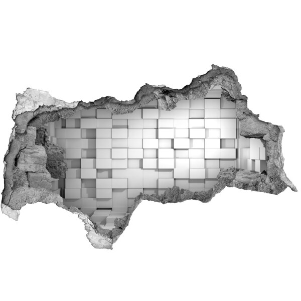 Sticker mural effet trou 3d Espace moderne derrière le mur