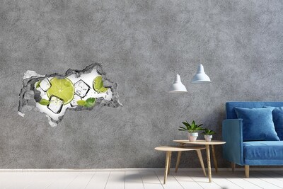 Sticker mural effet trou 3d Un cocktail rafraîchissant au citron vert