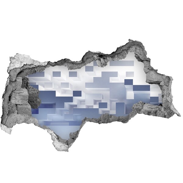 Autocollant à effet 3d trou Espace abstrait dans des tons bleus