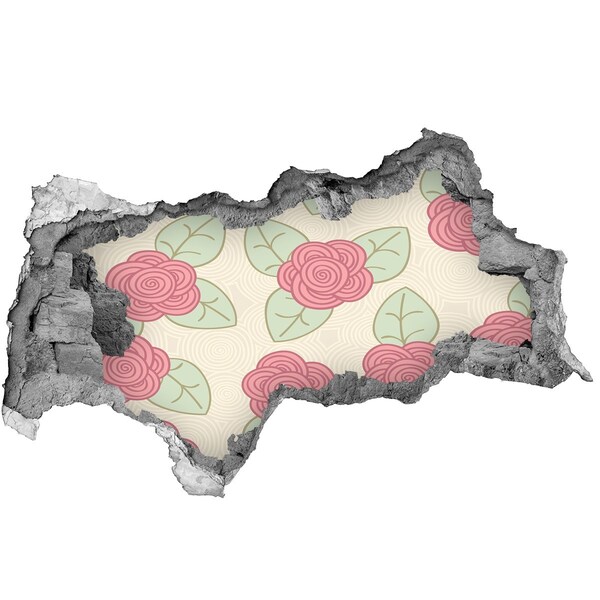 Autocollant à effet 3d trou Motif floral sur le mur