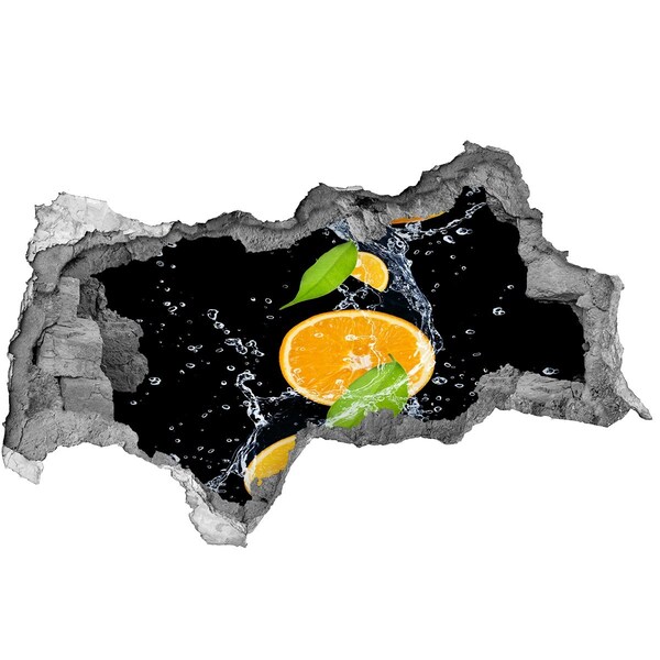 Sticker mural effet trou 3d Un ruisseau d'agrumes rafraîchissant