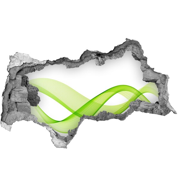 Autocollant à effet 3d trou Vague verte dans le trou du mur