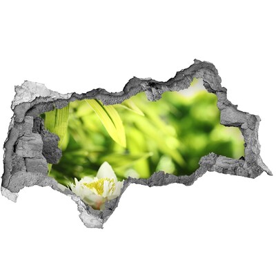 Sticker trou dans le mur Une fleur dans un jardin verdoyant