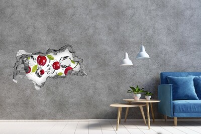Autocollant mural trou Fruits dans la glace