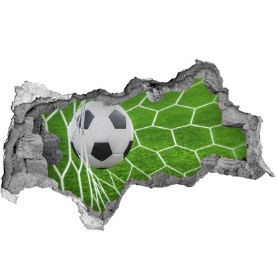 Sticker mural effet trou 3d Un but au football