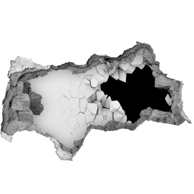 Sticker mural effet trou 3d Un mur en ruine surplombant le vide