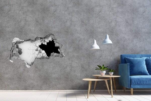 Sticker mural effet trou 3d Un mur en ruine surplombant le vide