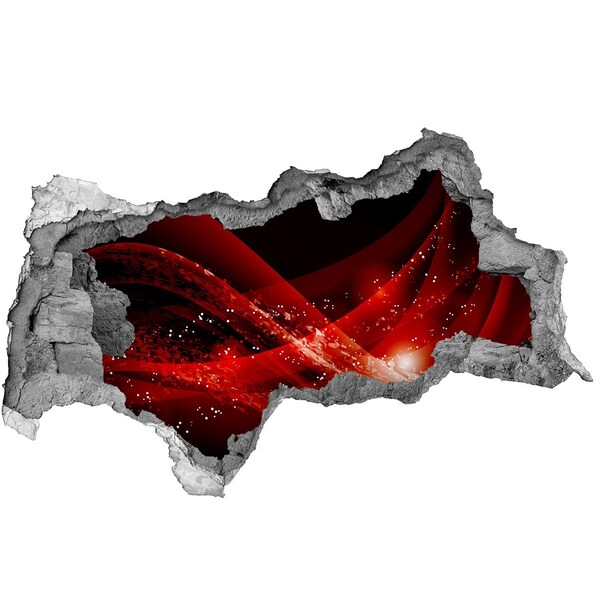 Autocollant à effet 3d trou Tourbillon rouge dans le béton