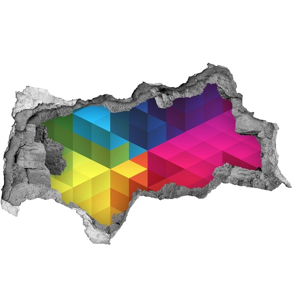 Autocollant mural trou Illusion colorée de l'espace