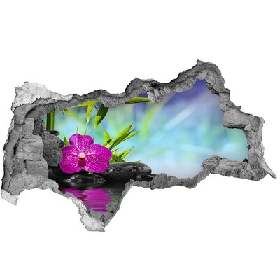 Sticker trou dans le mur Une oasis de paix avec une orchidée