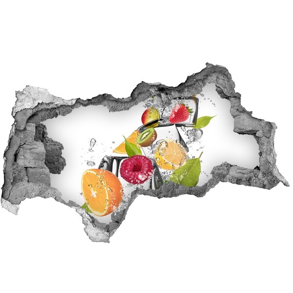 Sticker mural effet trou 3d Cocktail de fruits sur glace