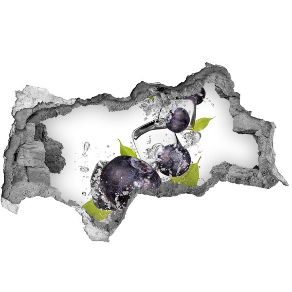 Sticker mural effet trou 3d Cascade de glace fruitée