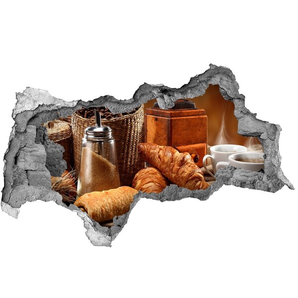 Autocollant mural trou Festin au café