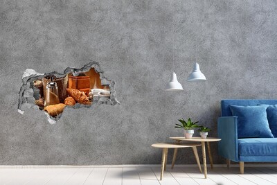 Autocollant mural trou Festin au café