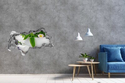 Autocollant mural trou Végétation verte dans le mur endommagé