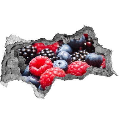 Sticker mural effet trou 3d Explosion de fruits