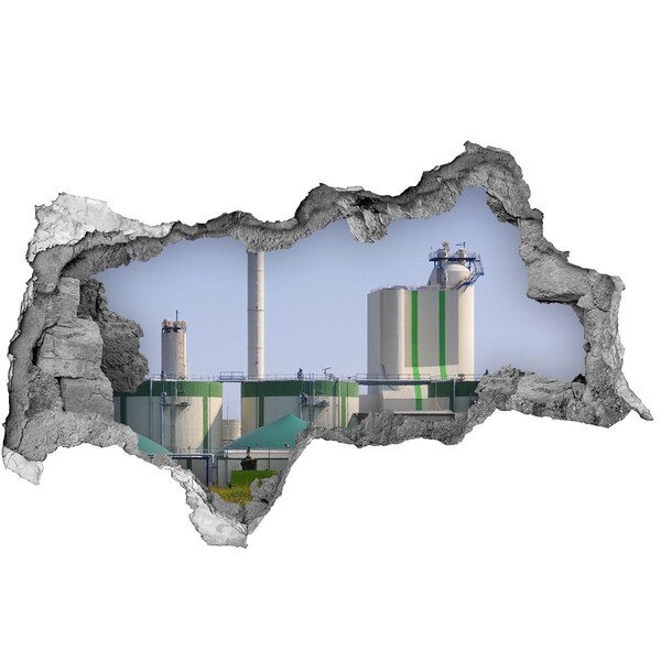 Autocollant à effet 3d trou L'usine en arrière-plan