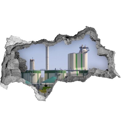 Autocollant à effet 3d trou L'usine en arrière-plan