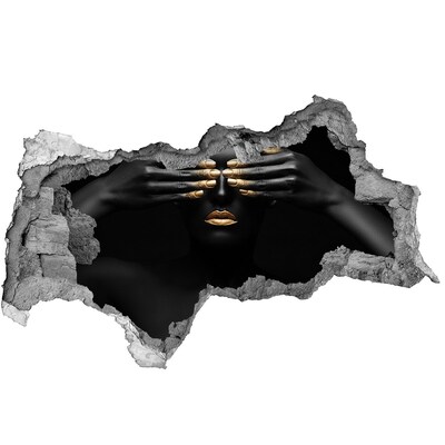 Autocollant mural trou yeux couverts