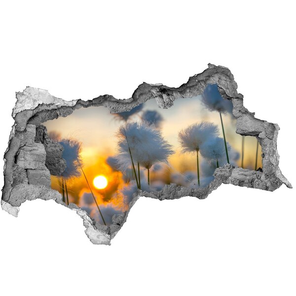 Autocollant à effet 3d trou Fleurs au coucher du soleil