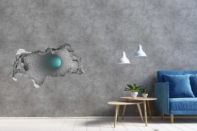 Sticker mural effet trou 3d Un tunnel mystérieux dans le mur