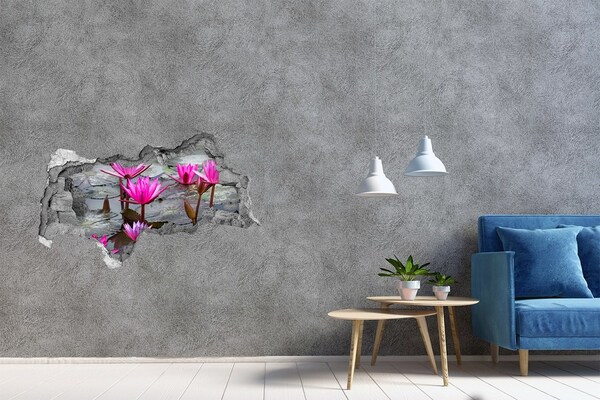 Autocollant mural trou Fleurs aquatiques dans l'étang