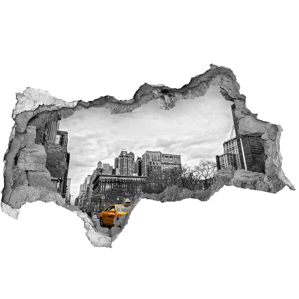 Autocollant mural trou Les taxis de New York dans le paysage urbain