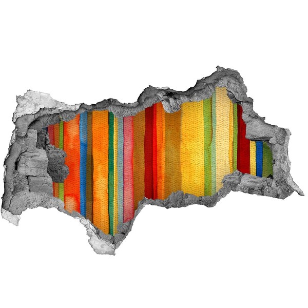 Autocollant mural trou Rayures colorées béton