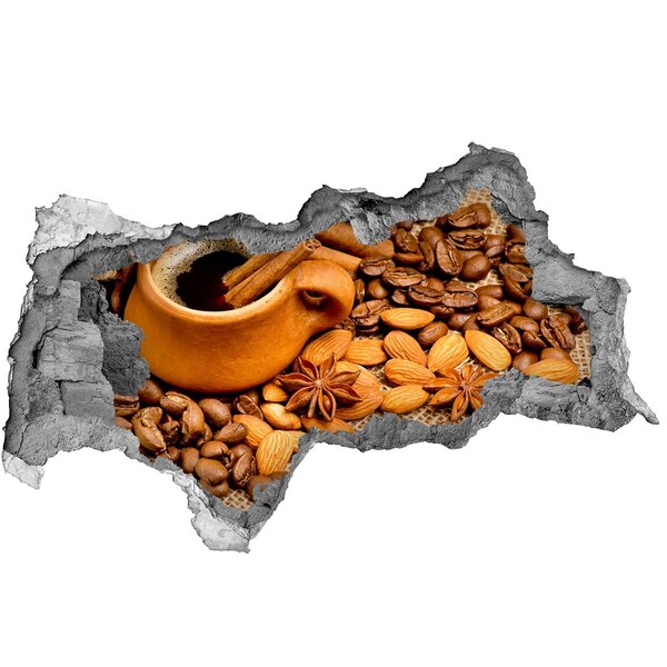 Sticker trou dans le mur Un festin de café dans un petit café sans prétention.