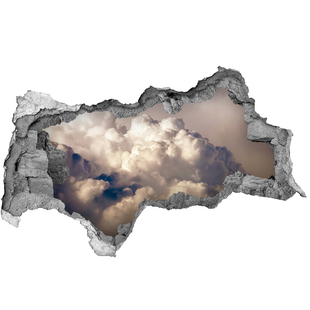 Autocollant à effet 3d trou Nuages dans le ciel béton