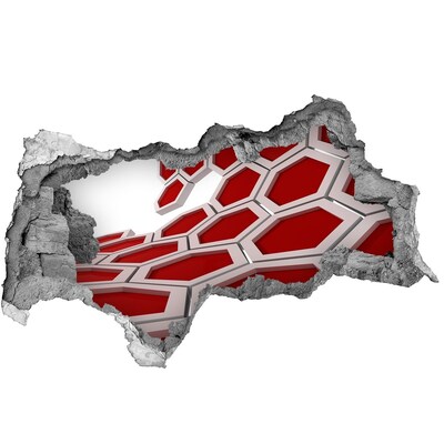 Autocollant à effet 3d trou Labyrinthe rouge en béton